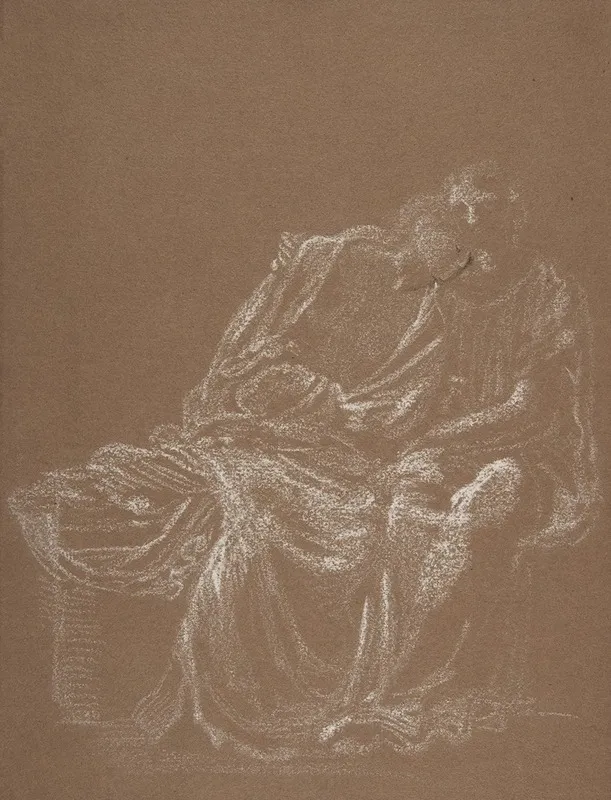 A Seated Couple Embracing