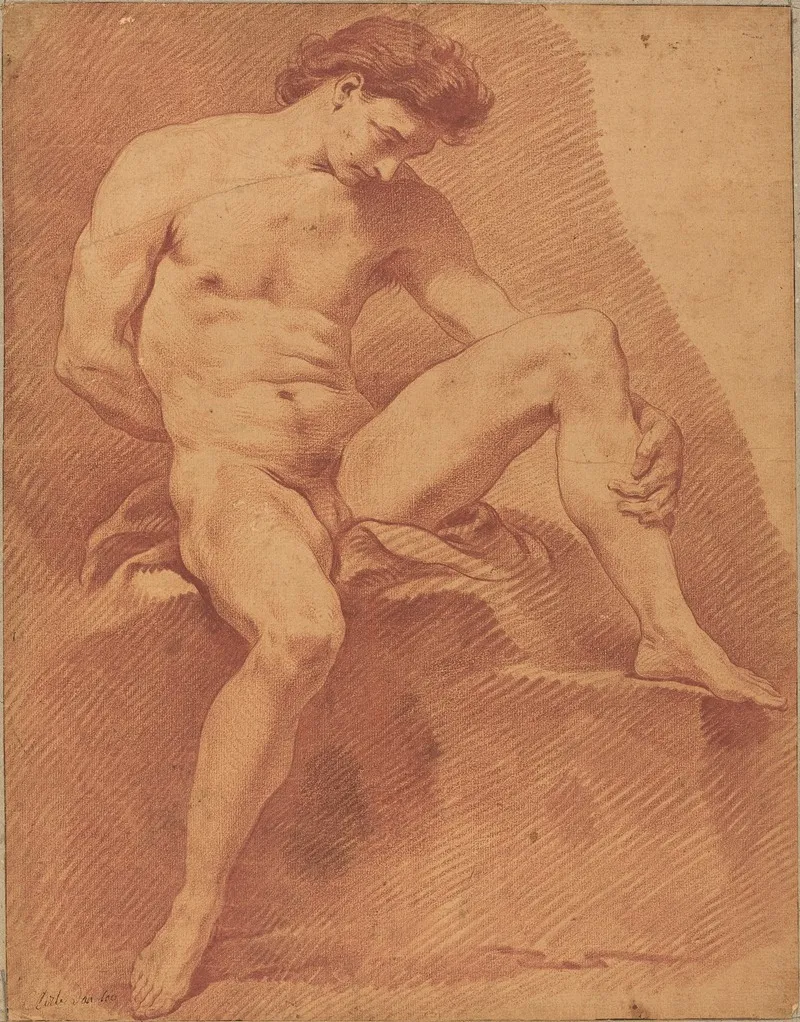 A Seated Male Nude