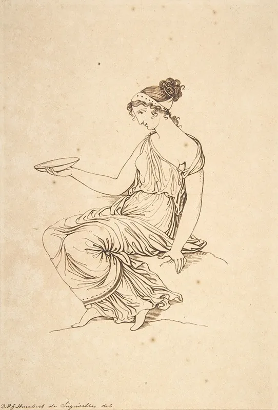 A Seated Woman In Profile