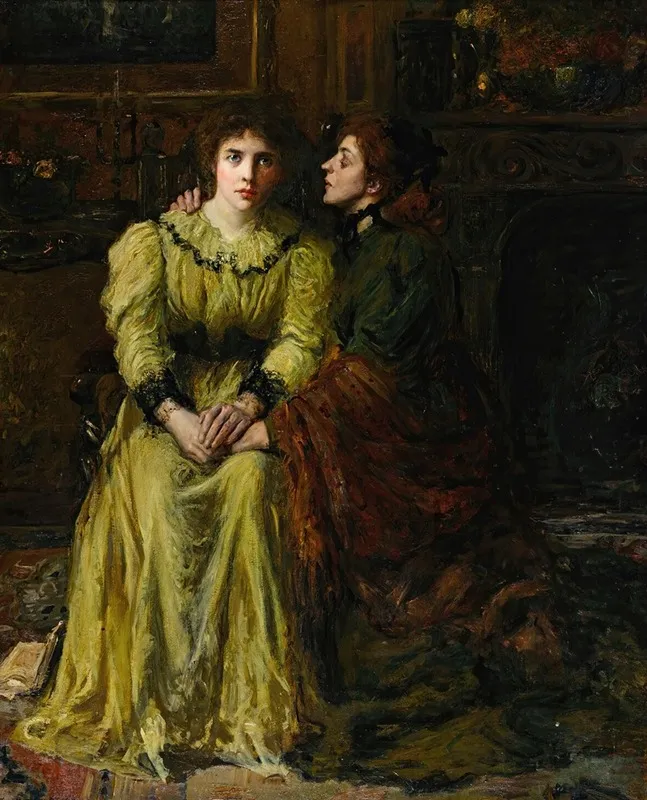 A Shared Confidence by Thomas Edwin Mostyn - Canvas Print