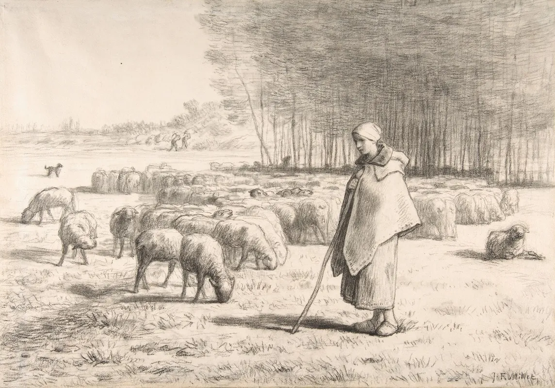 A Shepherdess With Her Flock 2