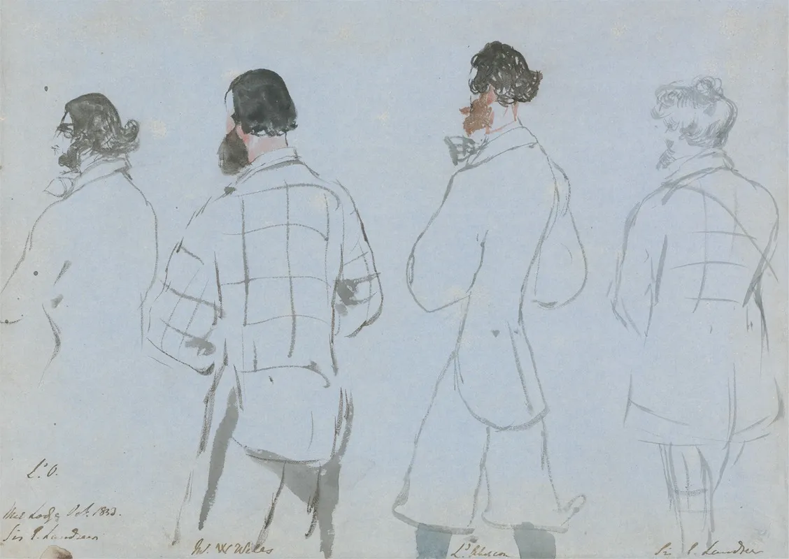 A Shooting Party Lord Ossulston Mr W Wells Lord Abercorn And Sir E Landseer