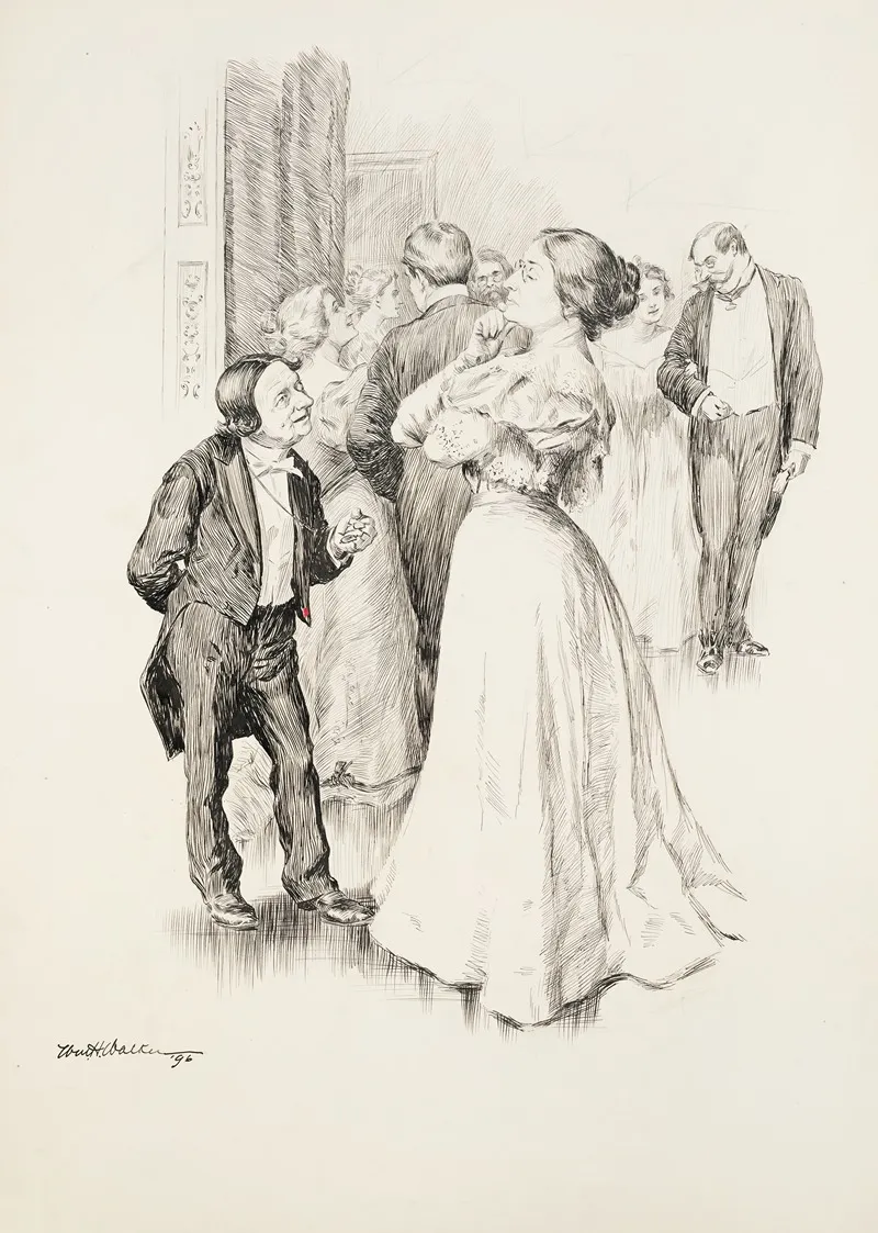 A Short Man Talks To A Stern Taller Woman At A Party