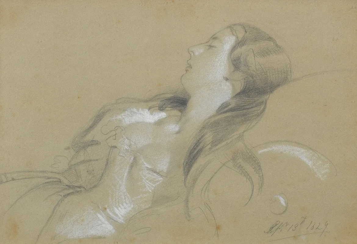 A Sketch Of A Lady Sleeping
