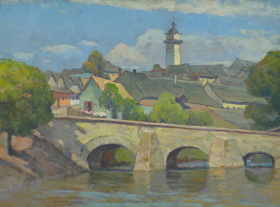 A Small Town In Spis by Ľudovít Čordák - Canvas Print
