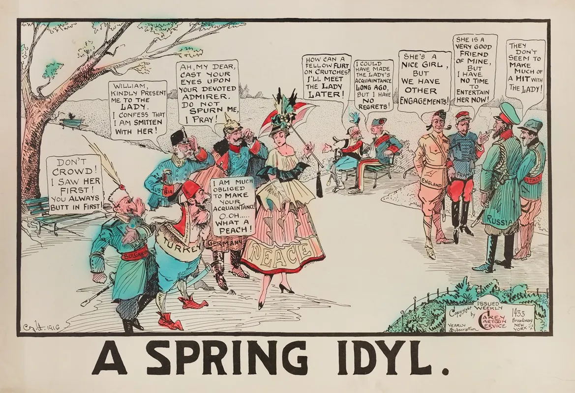A Spring Idyl by Carey Cartoon Service - Canvas Print