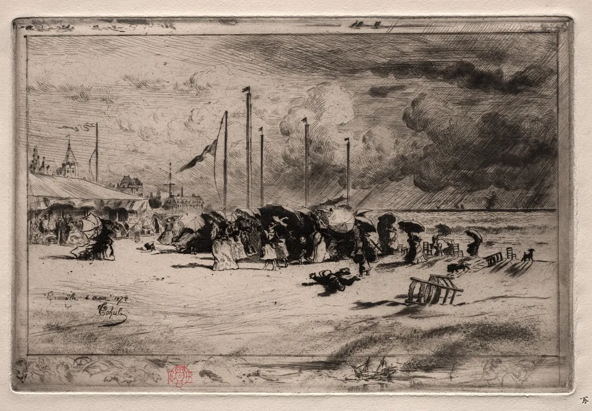 A Squall At Trouville by Félix Hilaire Buhot - Canvas Print
