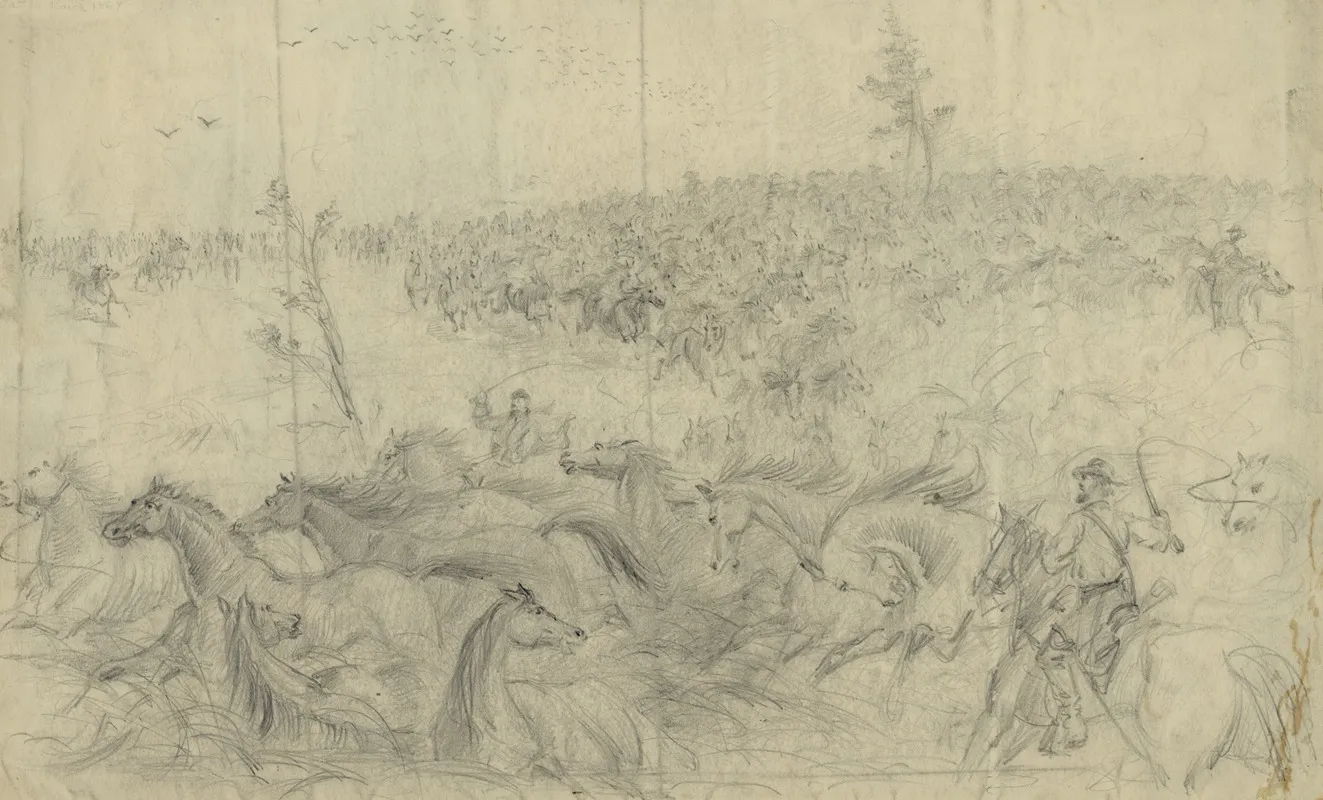 A Stampede Of Army Horses