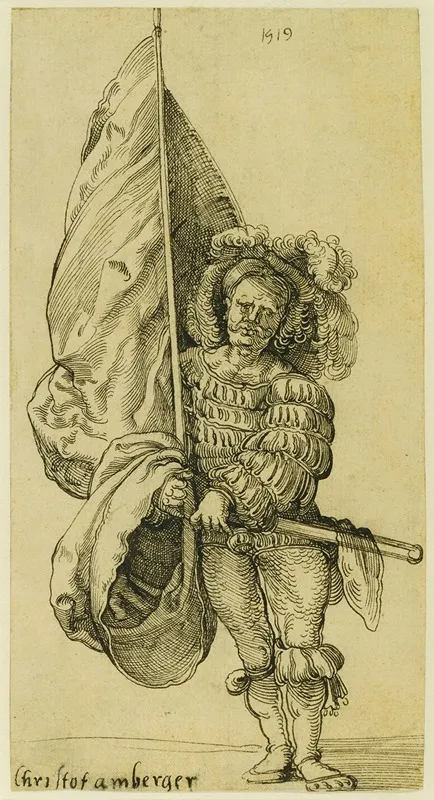 A Standard Bearer by Sebald Beham - Canvas Print