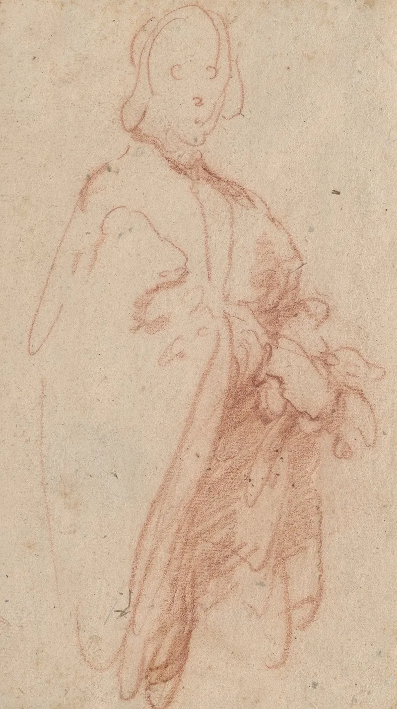 A Standing Man With Cloak And Gloves