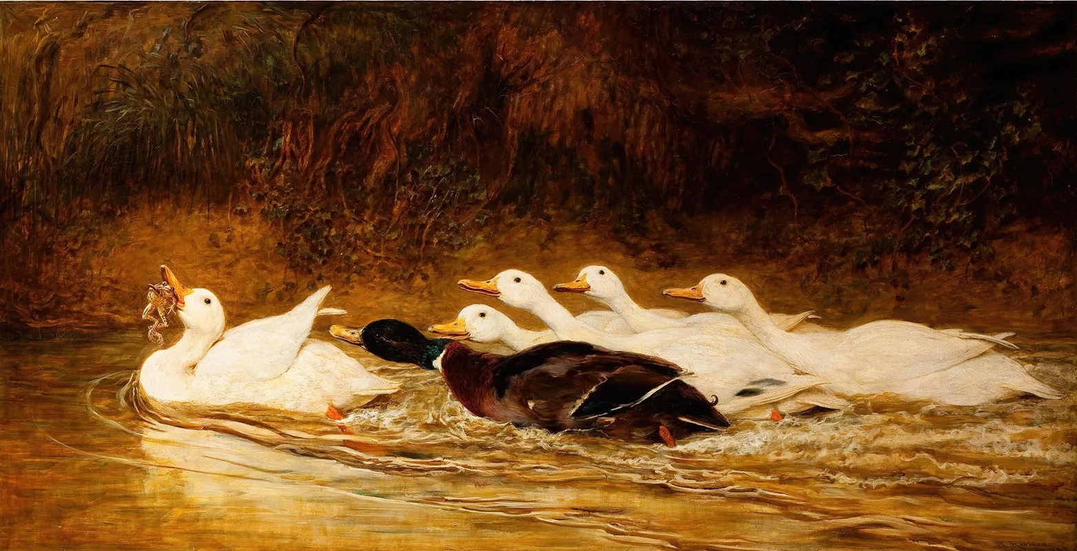 A Stern Chase Is A Long Chase by Briton Riviere - Canvas Print