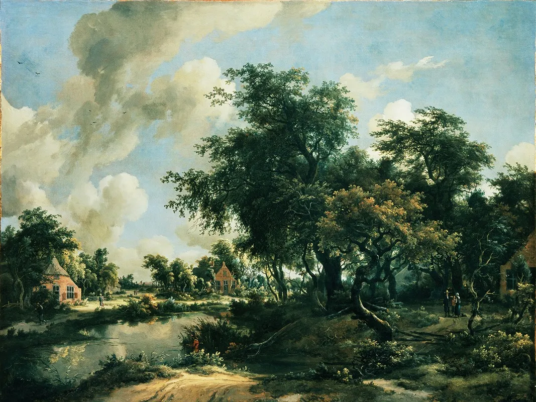 A Stormy Landscape 2 by Meindert Hobbema - Canvas Print