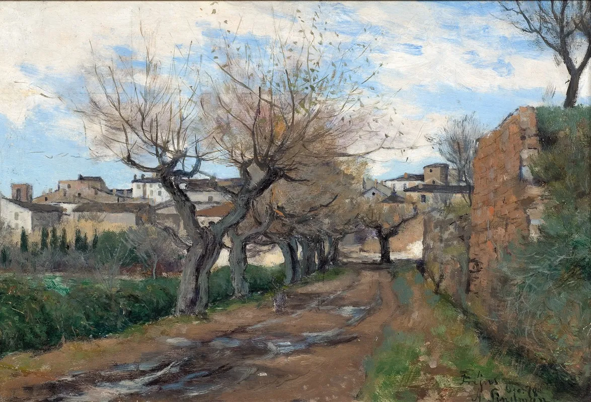 A Street In Frejus by Axel Lindman - Canvas Print