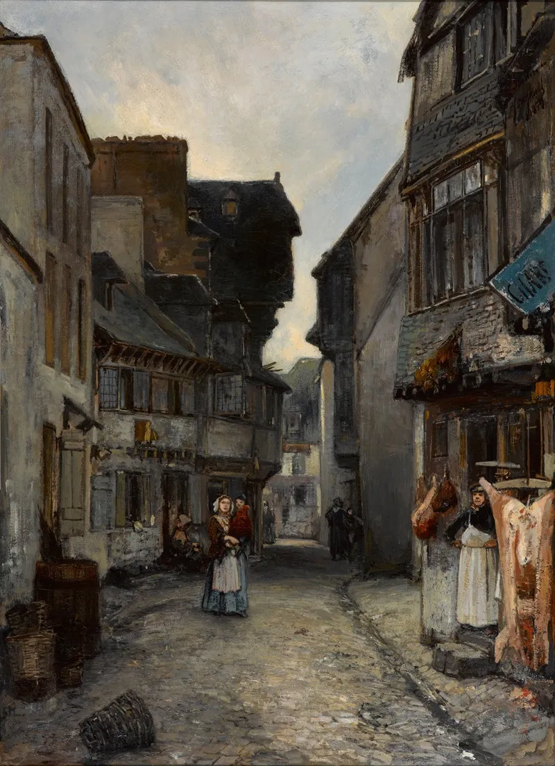 A Street In Landerneau by Johan Barthold Jongkind - Canvas Print