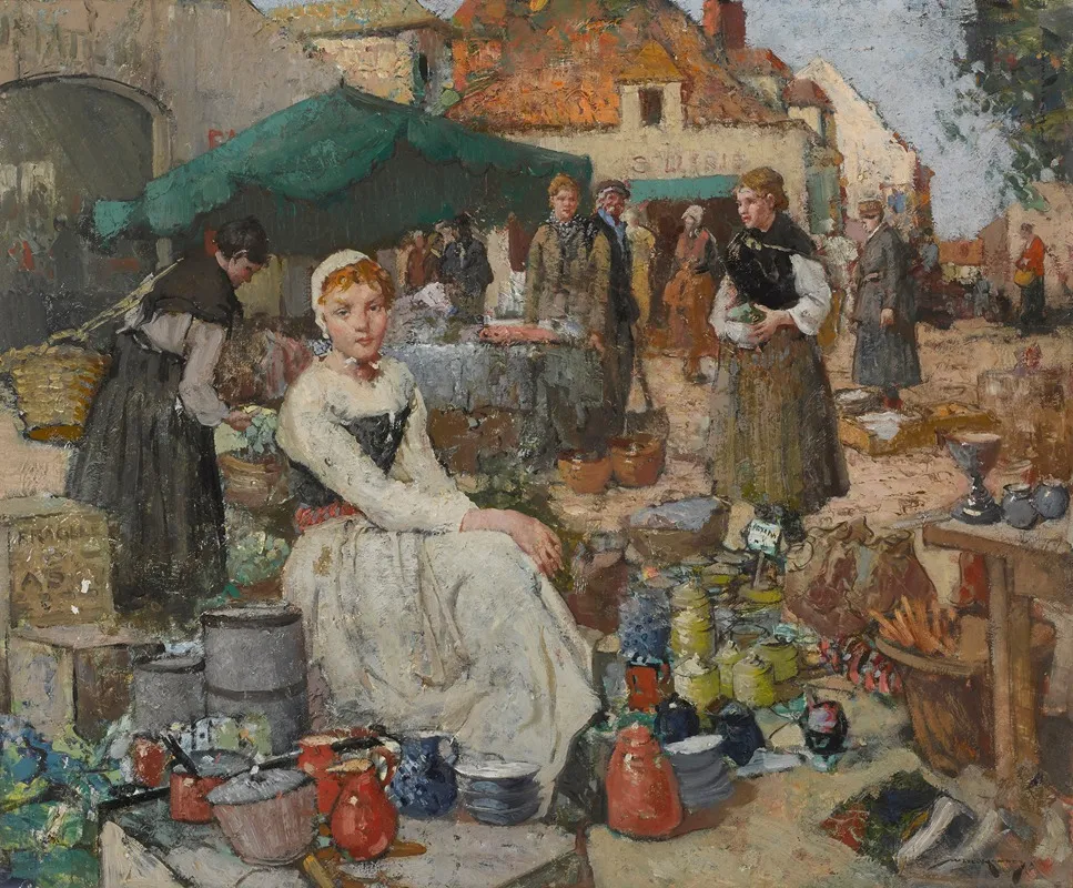 A Street Market In Picardy