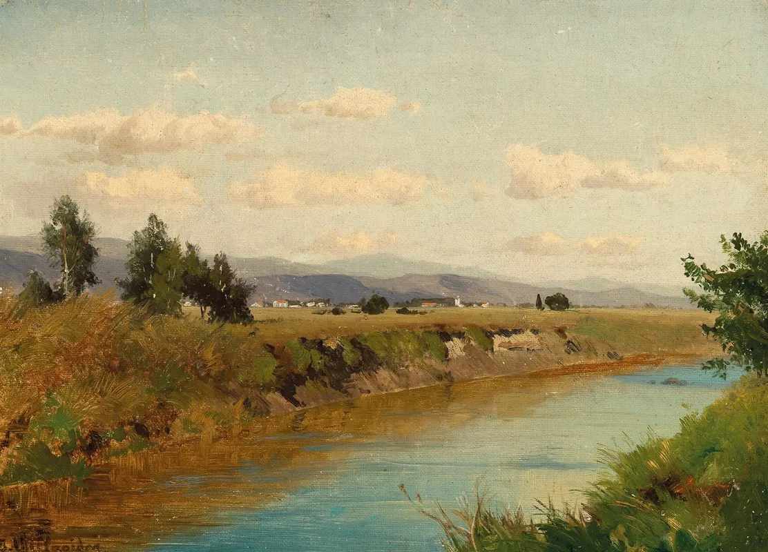 A Summer Landscape With Stream by Josef Willroider - Canvas Print