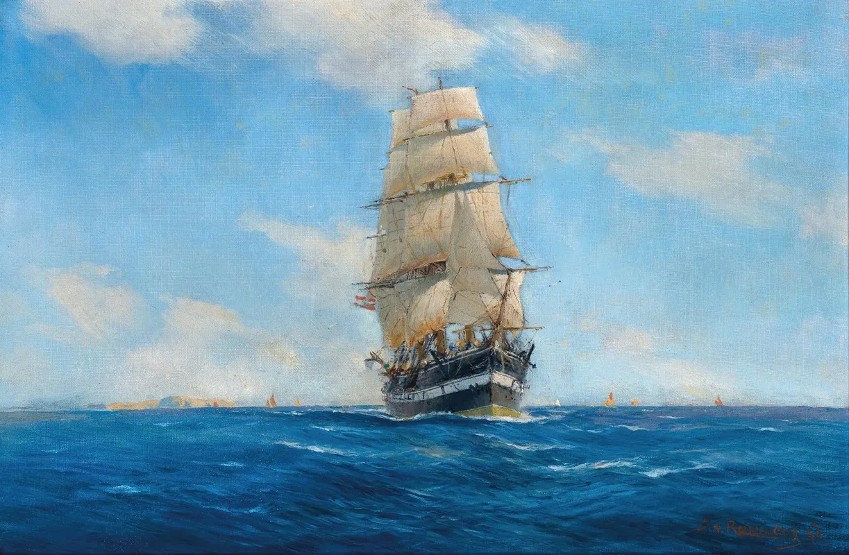 A Three Master Off A Southern Coast