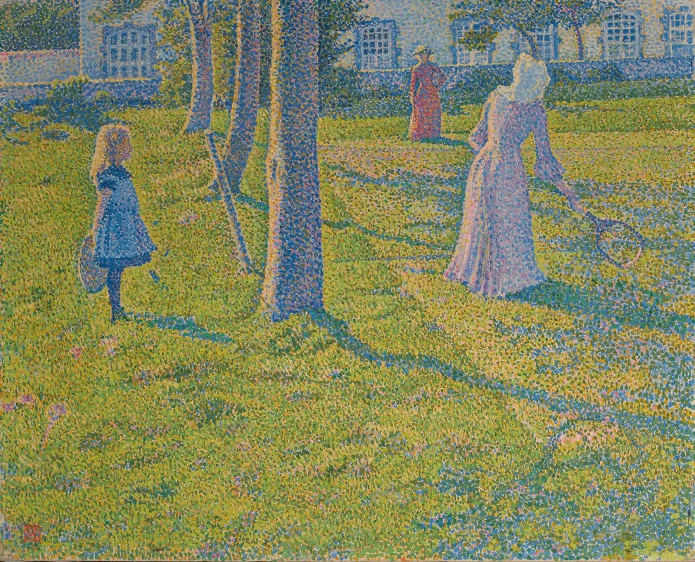 A Thuin Ou La Partie De Tennis by Theo van Rysselberghe - Canvas Print