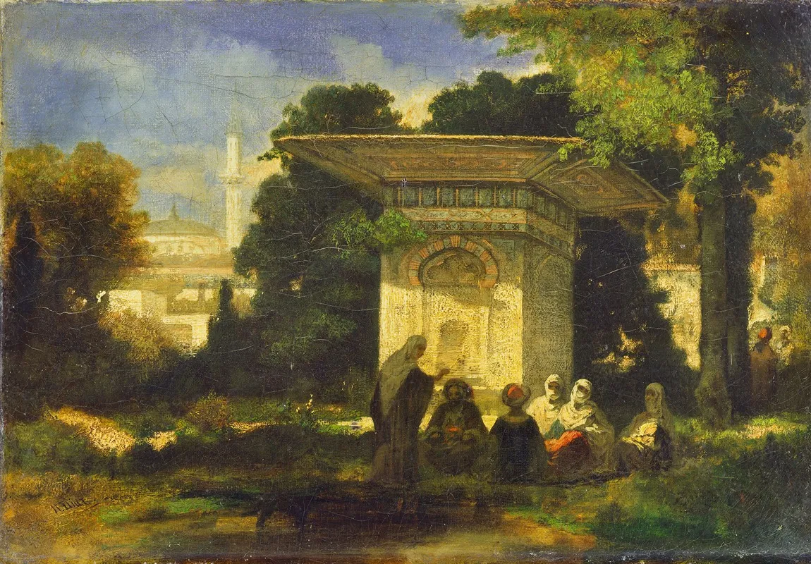 A Turkish Fountain by Narcisse-Virgile Diaz de La Peña - Canvas Print