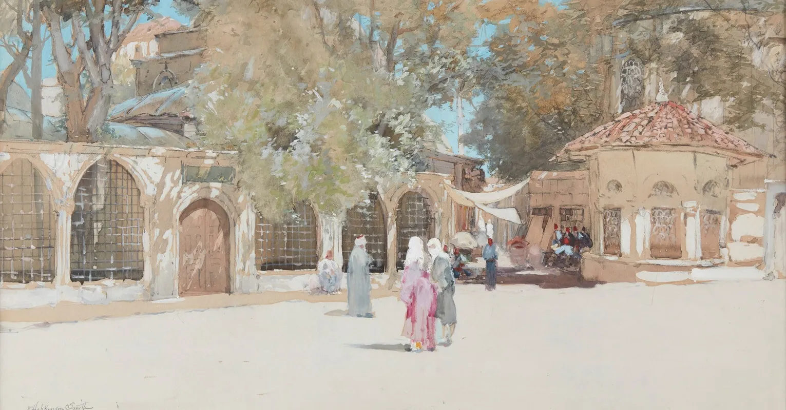 A Turkish Street Scene by Francis Hopkinson Smith - Canvas Print