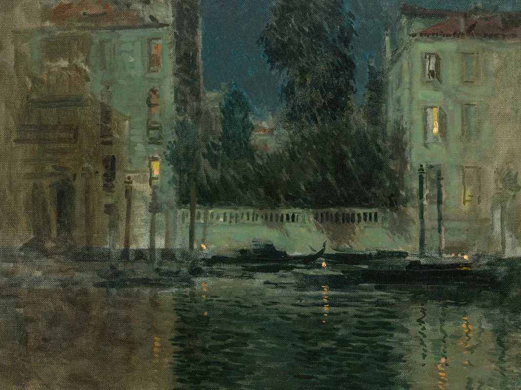 A Venetian Canal At Night