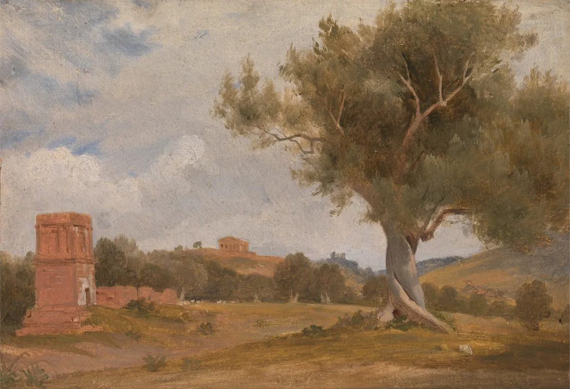 A View At Girgenti In Sicily With The Temple Of Concord And Juno by Charles Lock Eastlake - Canvas Print