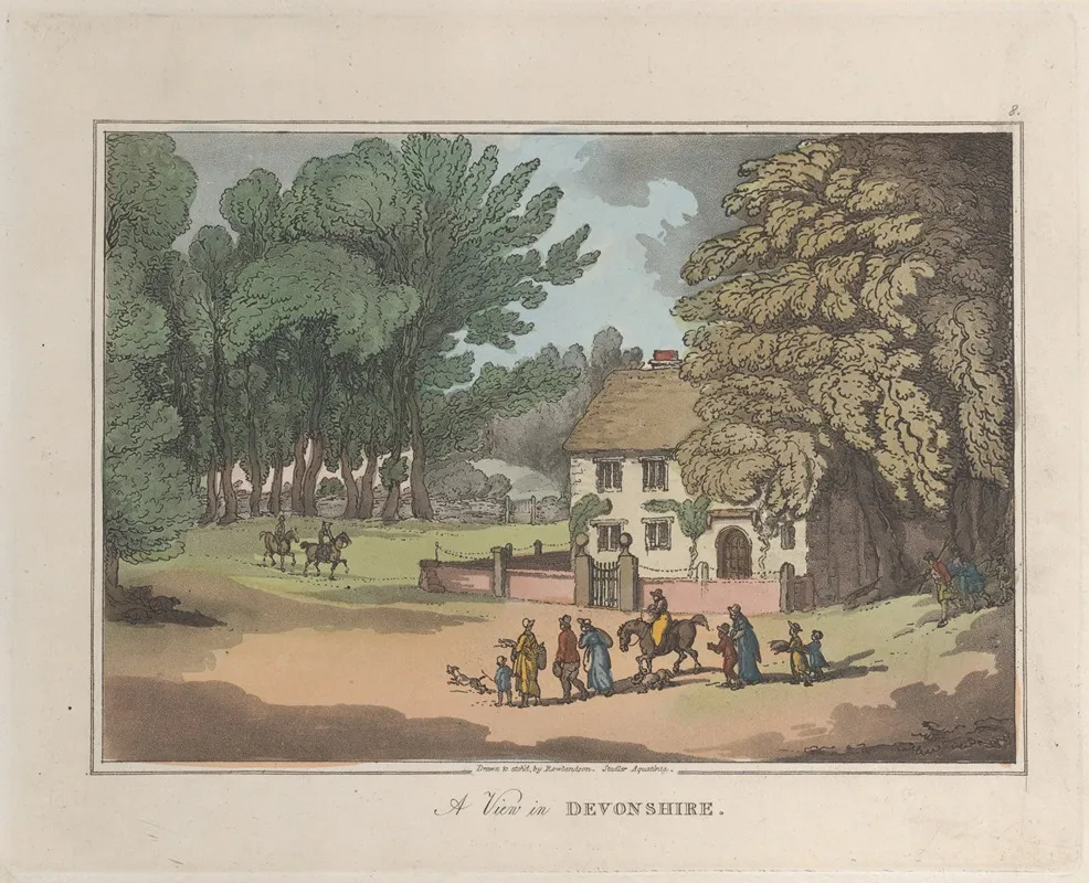 A View In Devonshire by Thomas Rowlandson - Canvas Print