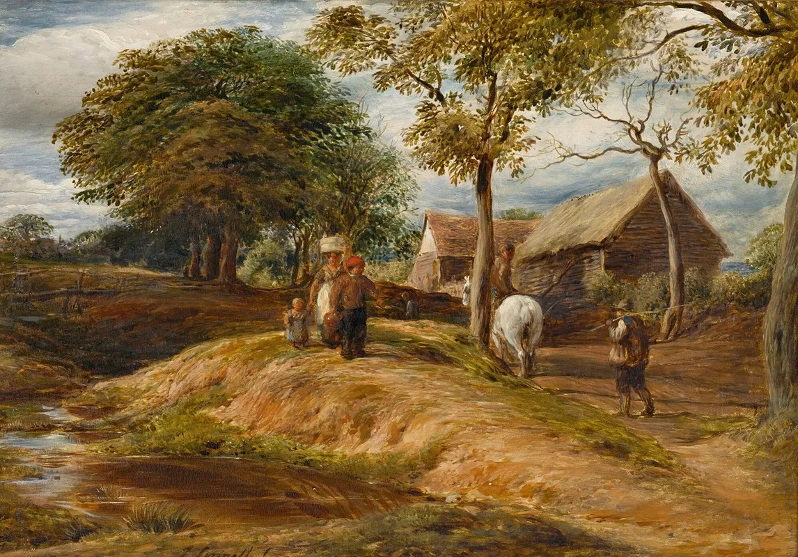A View Near Hampstead by John Linnell - Canvas Print