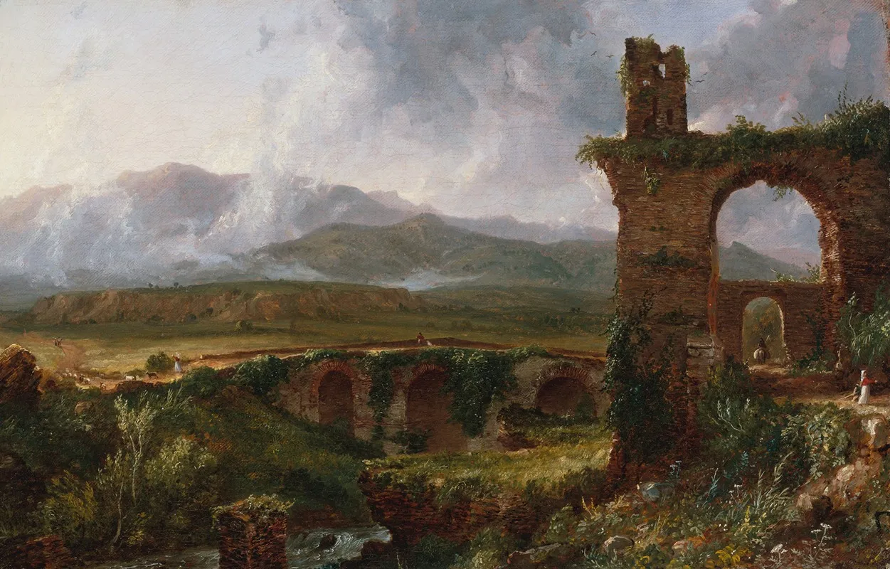 A View Near Tivoli Morning by Thomas Cole - Canvas Print
