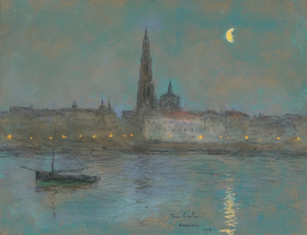A View Of Antwerp 2 by Siebe Johannes Ten Cate - Canvas Print