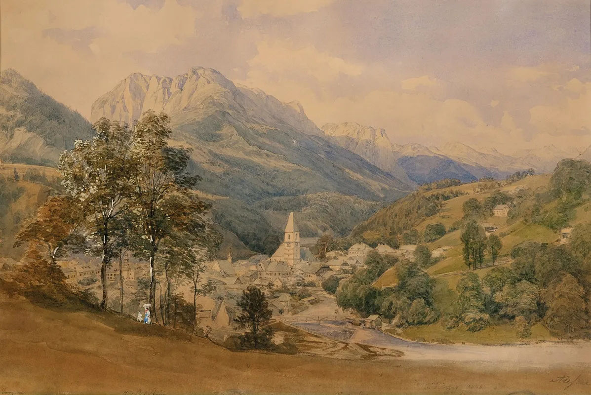 A View Of Bad Aussee 2 by Josef Höger - Canvas Print