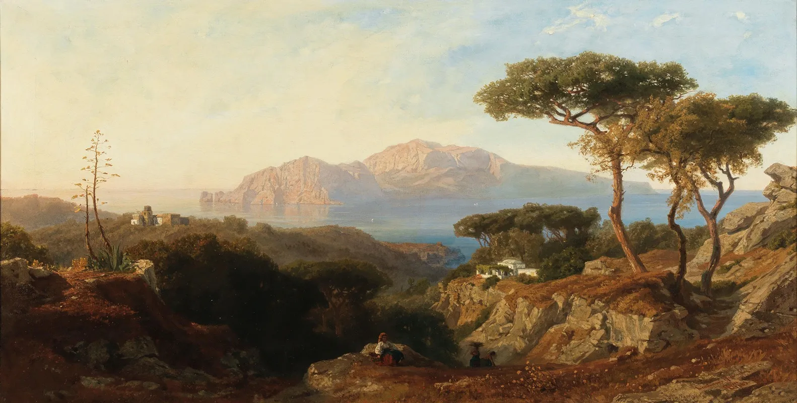A View Of Capri From Massa by Karl Lindemann-Frommel - Canvas Print