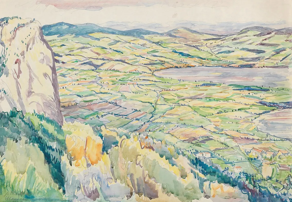 A View Of Lake Mondsee From Hollkar by Anton Emanuel Peschka - Canvas Print