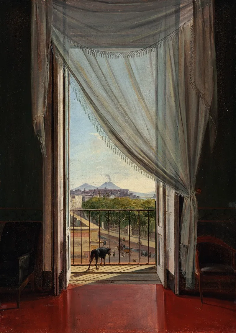 A View Of Naples Through A Window