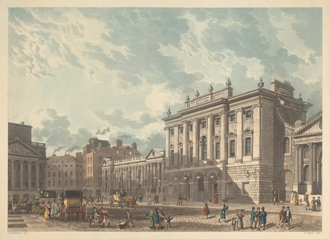 A View Of The Bank Of England 2 by Thomas Hosmer Shepherd - Canvas Print