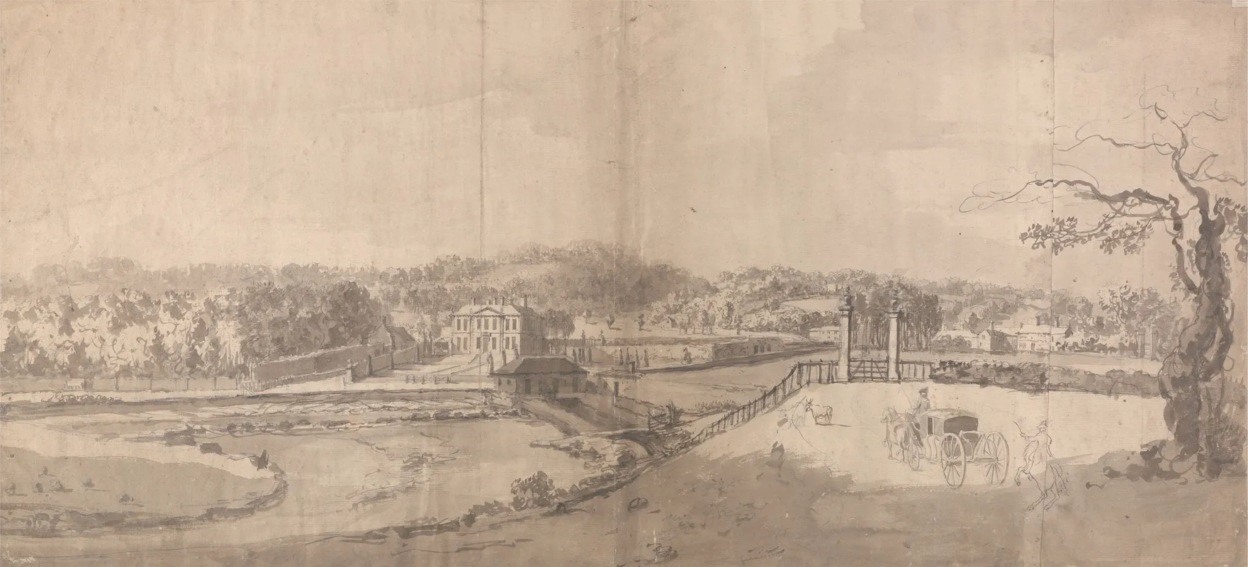 A View Of The Estate At Esholt Hall Yorkshire