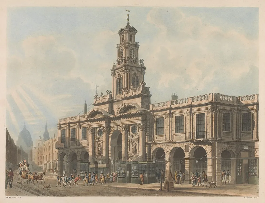 A View Of The Royal Exchange 2 by Thomas Hosmer Shepherd - Canvas Print