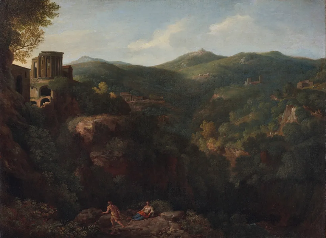A View Of Tivoli With The Temple Of The Sibyl by Gaspard Dughet - Canvas Print