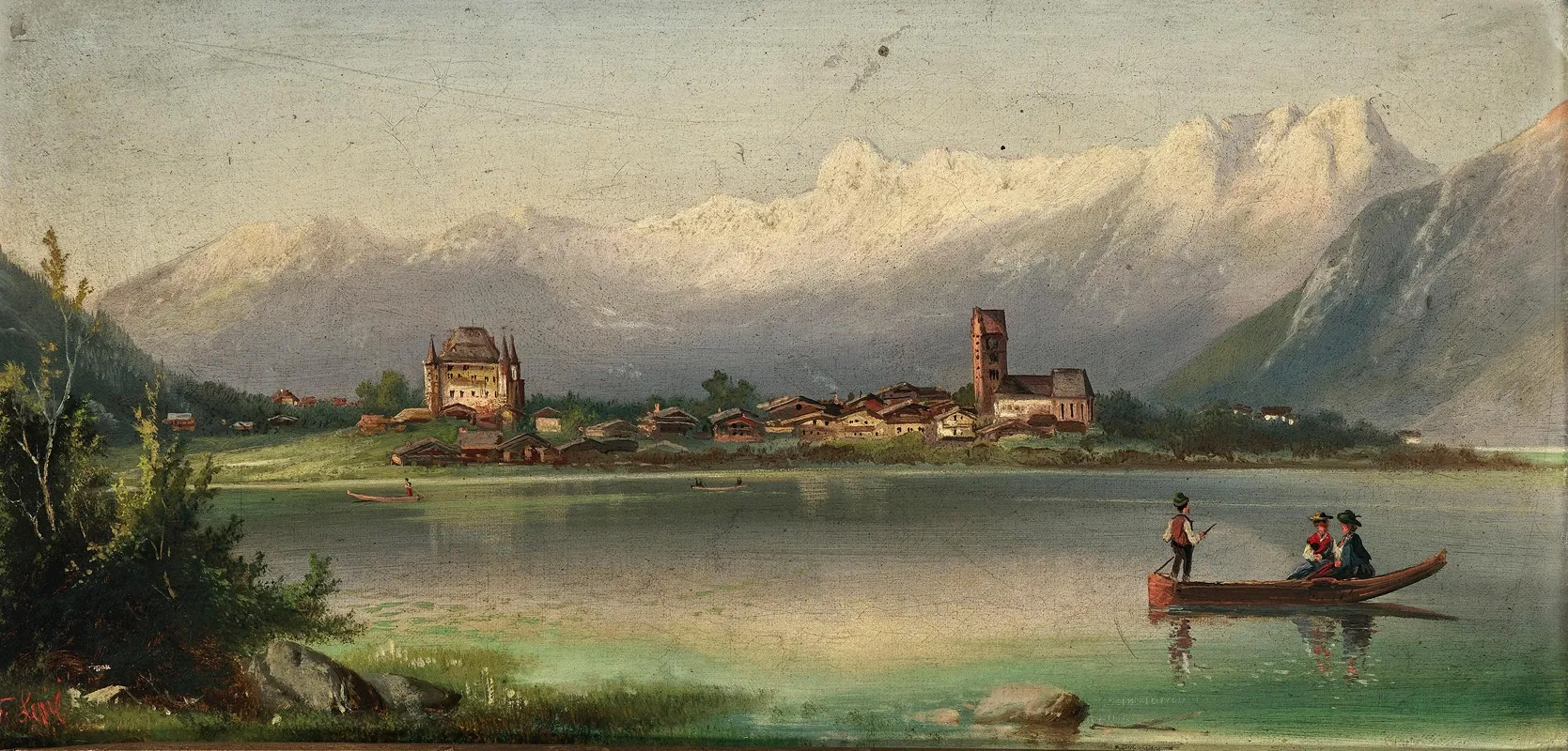 A View Of Zell Am See With Rosenberg Castle by Ferdinand Lepie - Canvas Print