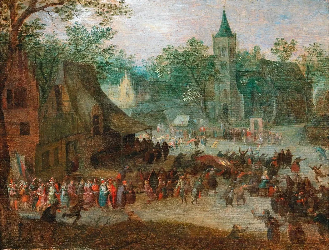 A Village Kermis by David Vinckboons - Canvas Print