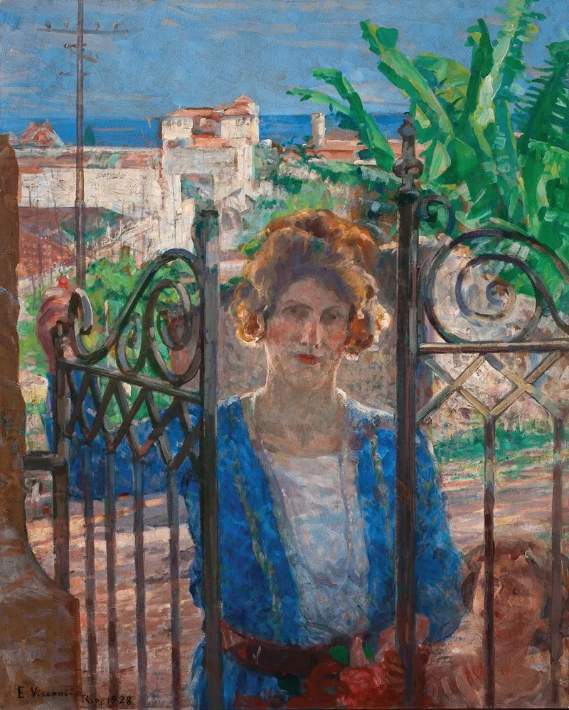 A Visita by Eliseu Visconti - Canvas Print