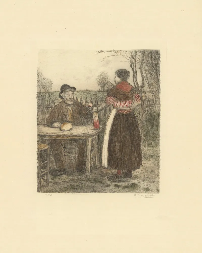 A Votre Sante La Mere Bontemps by Jean François Raffaëlli - Canvas Print