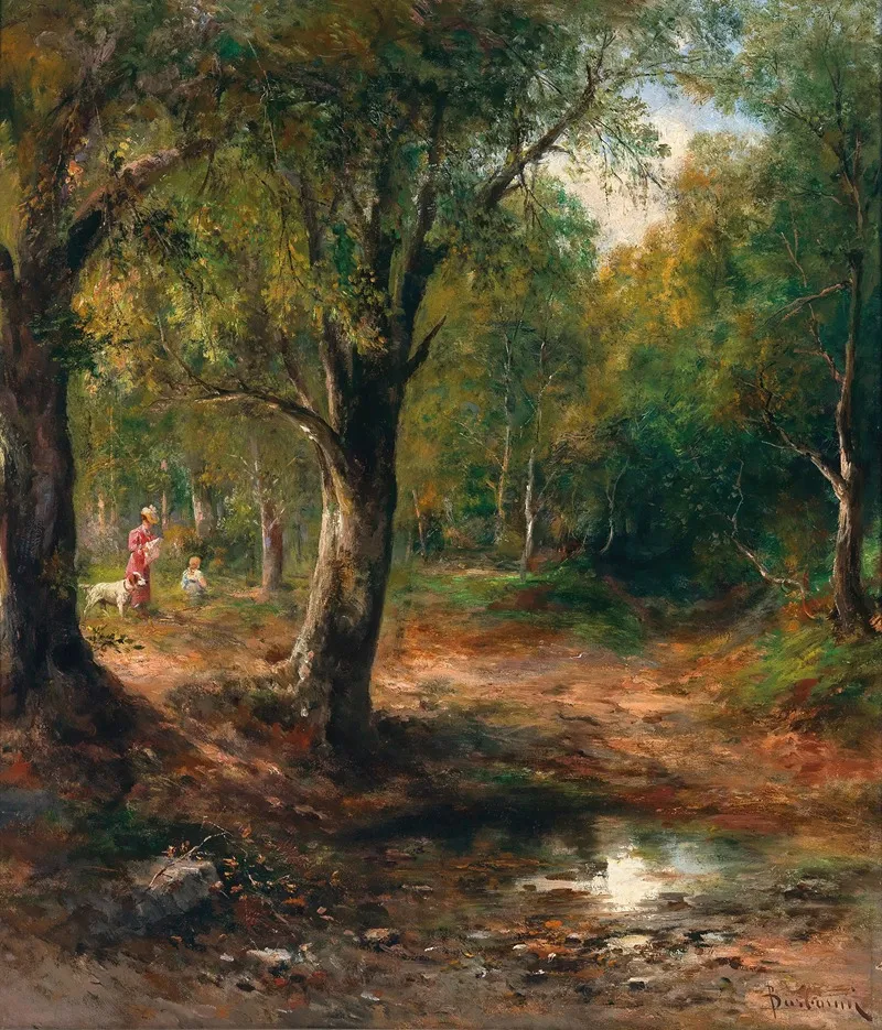 A Walk In The Forest by Emil Barbarini - Canvas Print