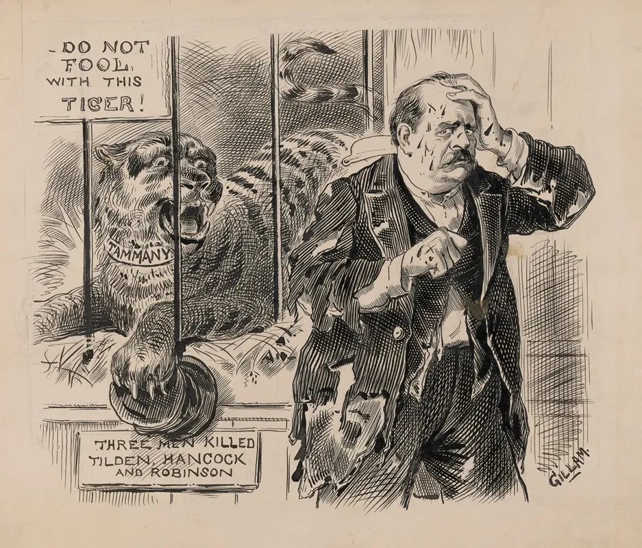 A Warning To Grover Cleveland In 1883 That The Tammany Organization Support Had Proved Fatal To Three Democratic Candidates Already by Bernhard Gillam - Canvas Print