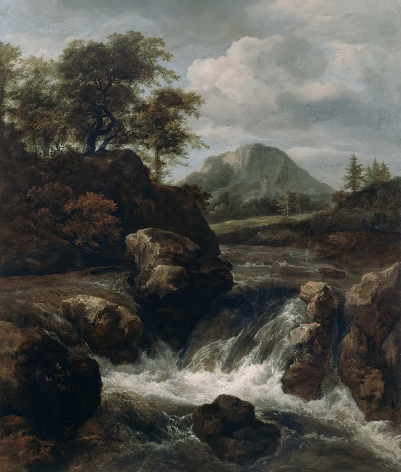 A Waterfall by Jacob van Ruisdael - Canvas Print