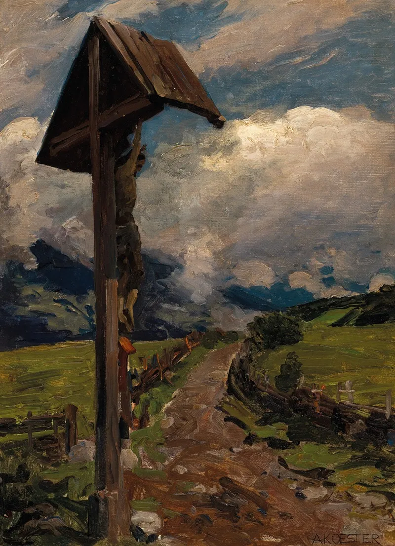 A Wayside Shrine by Alexander Koester - Canvas Print