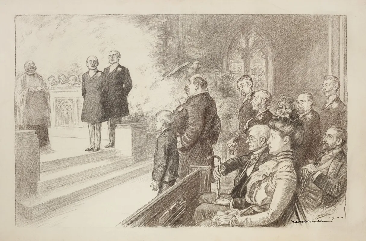 A Wedding Where All The Members Of The Wedding Party Are Stern Men And The Bride Is A Young Boy