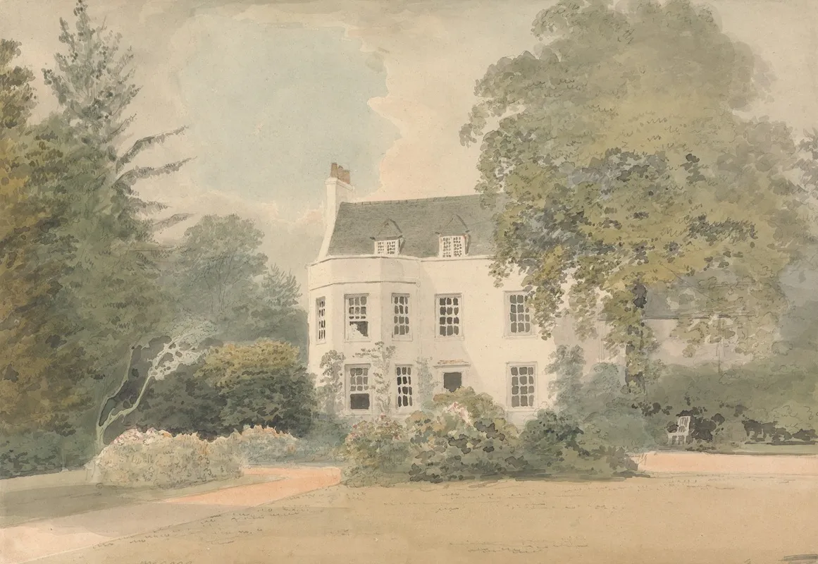 A White House In A Garden Setting