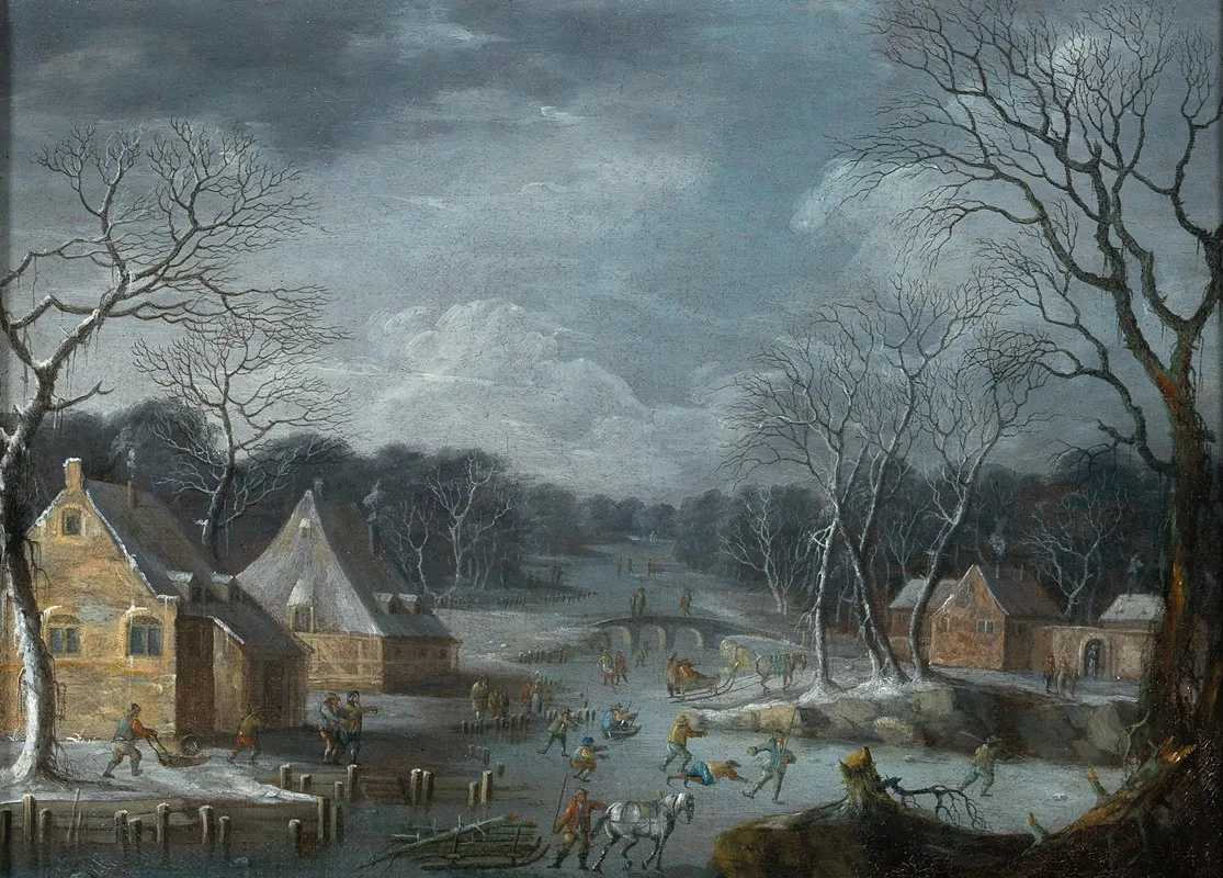 A Winter Landscape With Skaters On The Ice 5