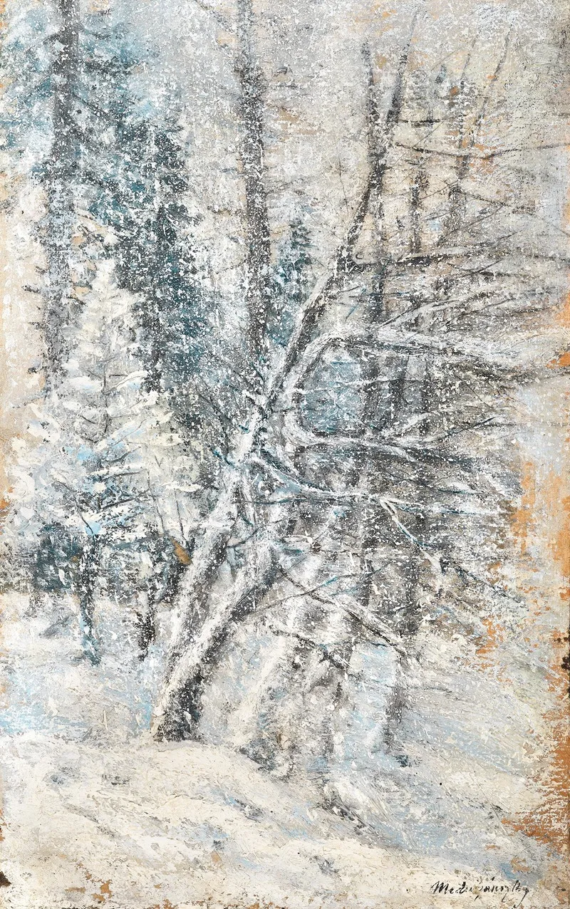 A Wintry Forest by Ladislav Mednyánszky - Canvas Print